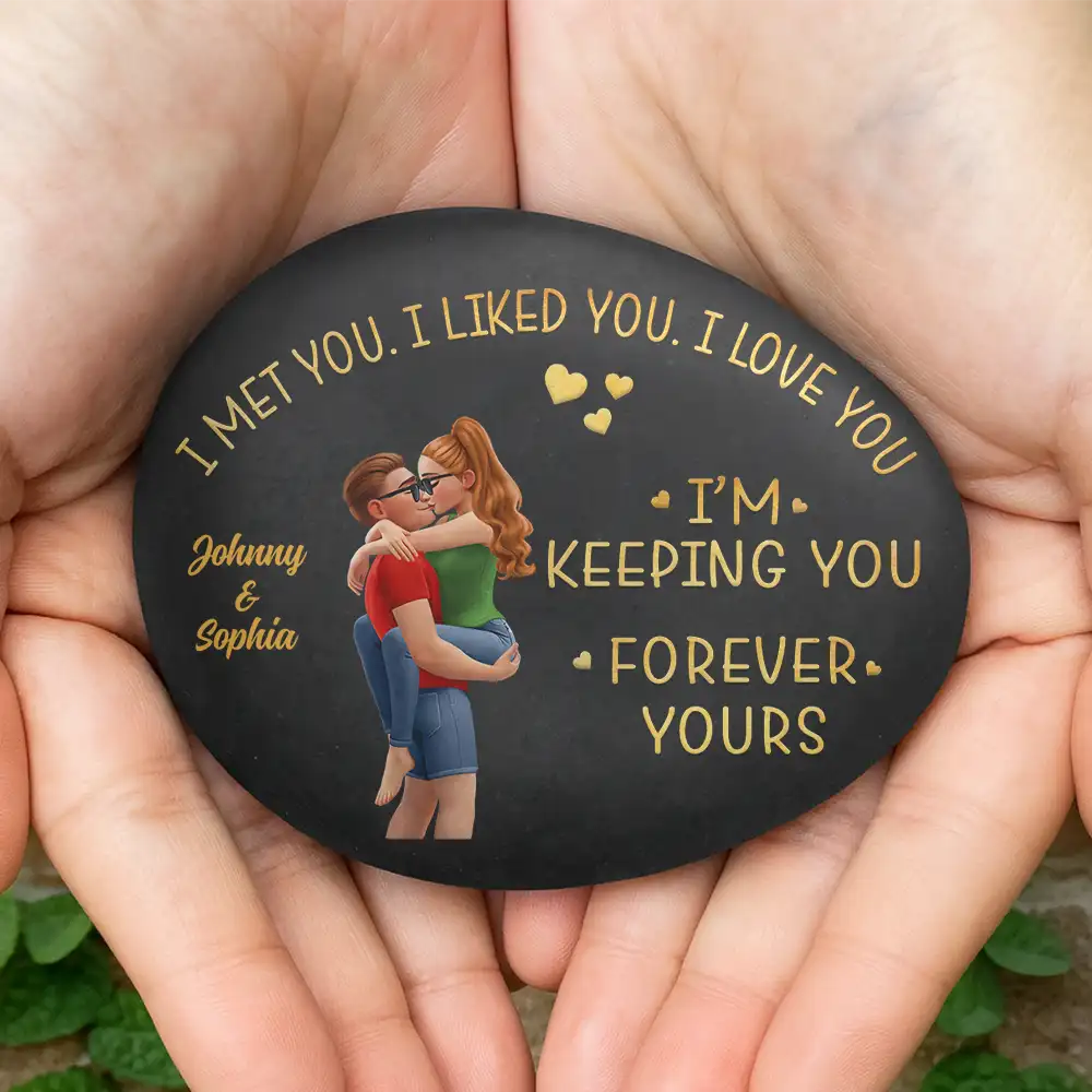 I Met You Liked You Love You Forever - Personalized Printed Rock - Image 4