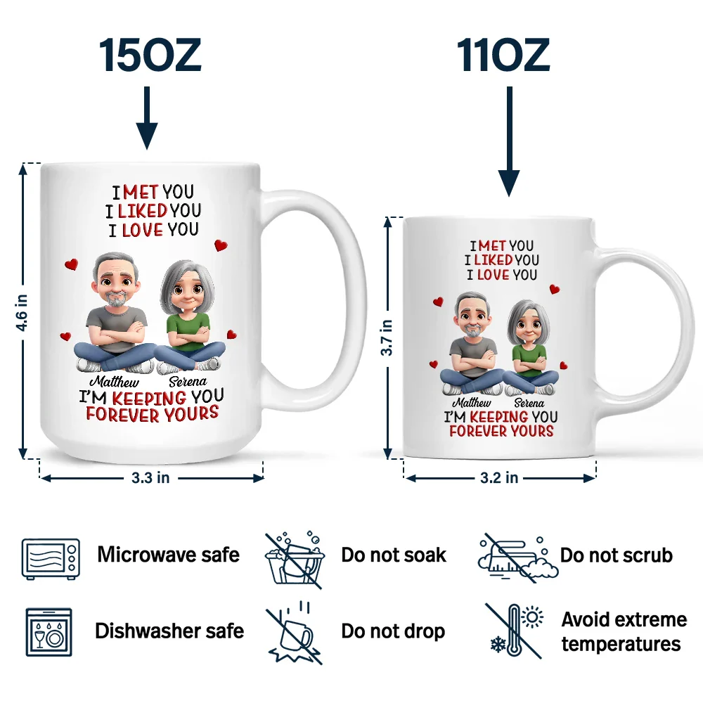 I Met You Liked You Love You Keeping You 3D Effect Couple - Personalized Mug - Image 4