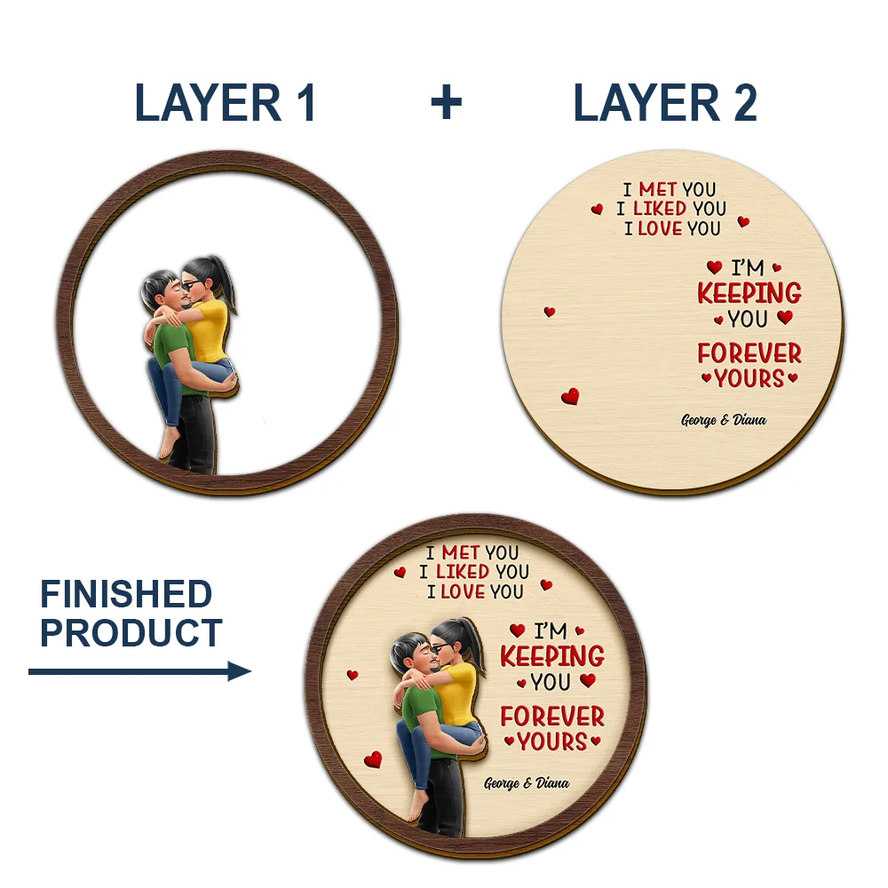 I Met You Liked You Loved You Forever Kissing Couple - Personalized Custom Shaped Car Visor Clip - Image 5