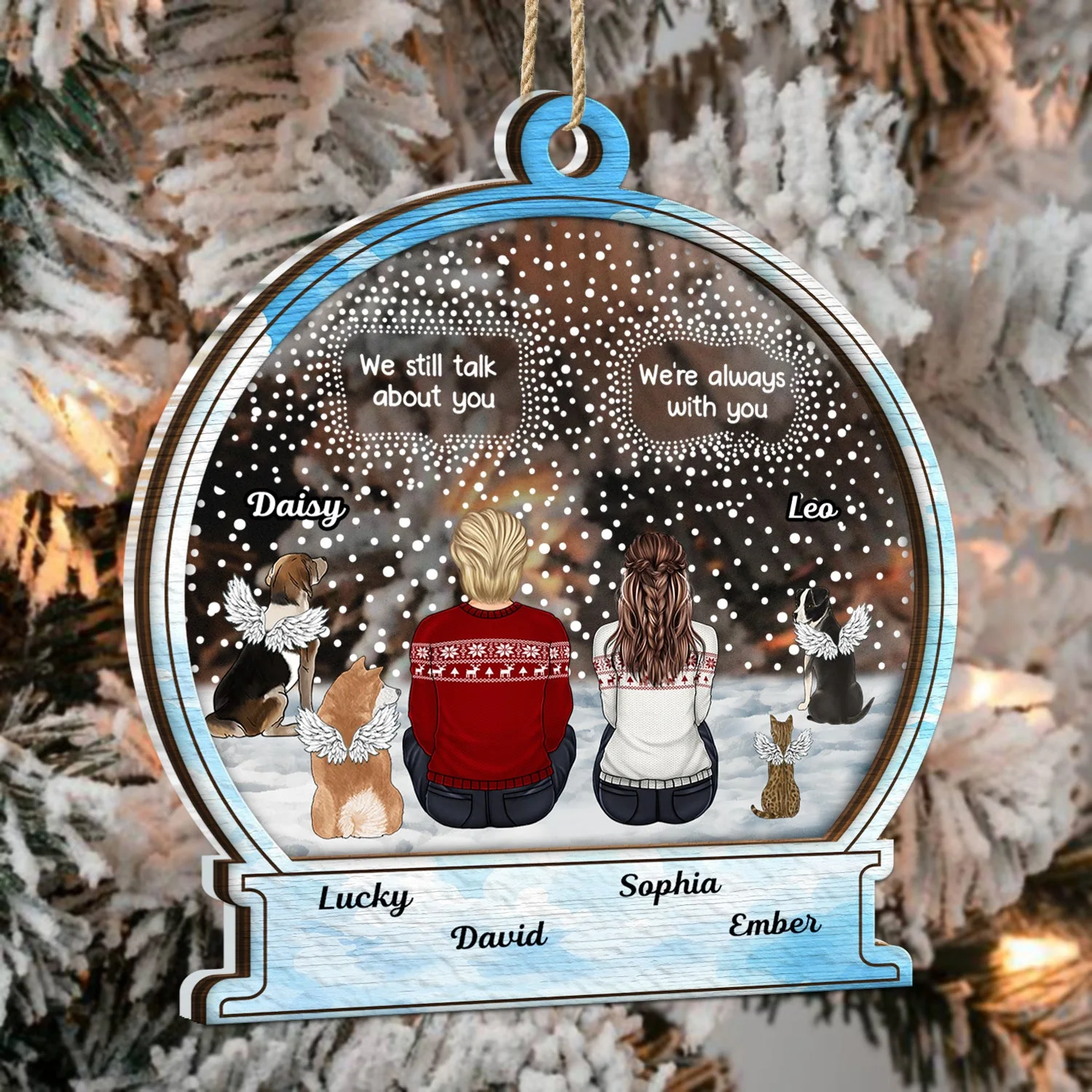 I Miss You, Dog, Cat - Christmas Memorial Gift For Pet Lover - Personalized 2-Layered Mix Ornament - Image 3