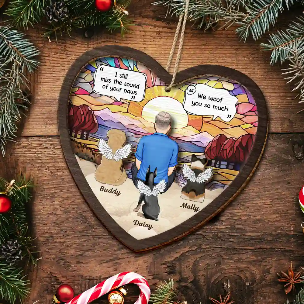 I Miss You I Know Memorial Dog Cat - Personalized 2-Layered Wooden Ornament - Image 4