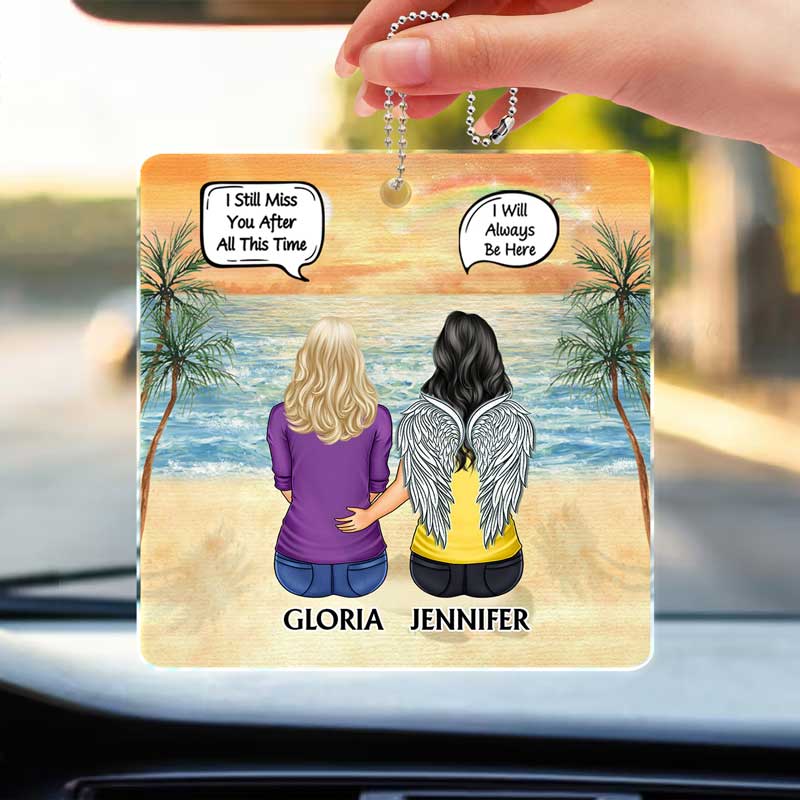 I Miss You I Know - Memorial Gift For Family, Friends, Siblings - Personalized Acrylic Car Hanger - Image 4