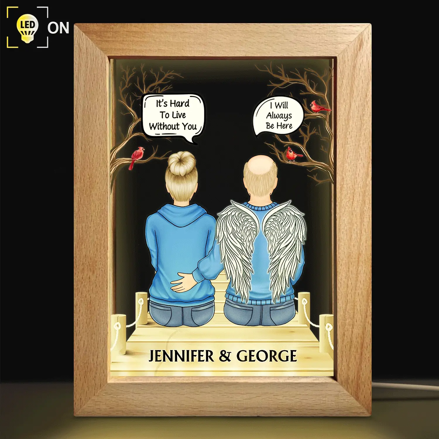 I Miss You I Know - Memorial Gift For Family, Friends, Siblings - Personalized Frame Lamp - Image 2