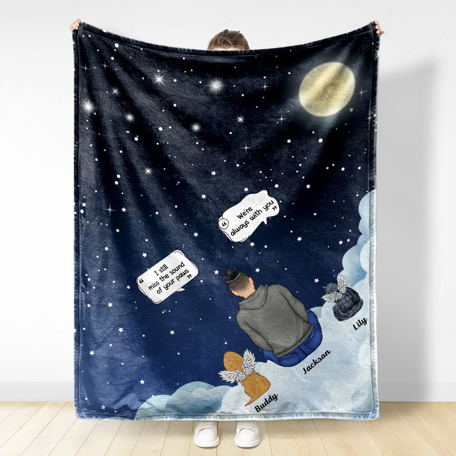 I Miss You I Know - Memorial Gift For Pet Lovers, Dog Mom, Dog Dad, Cat Mom, Cat Dad - Personalized Fleece Blanket - Image 2