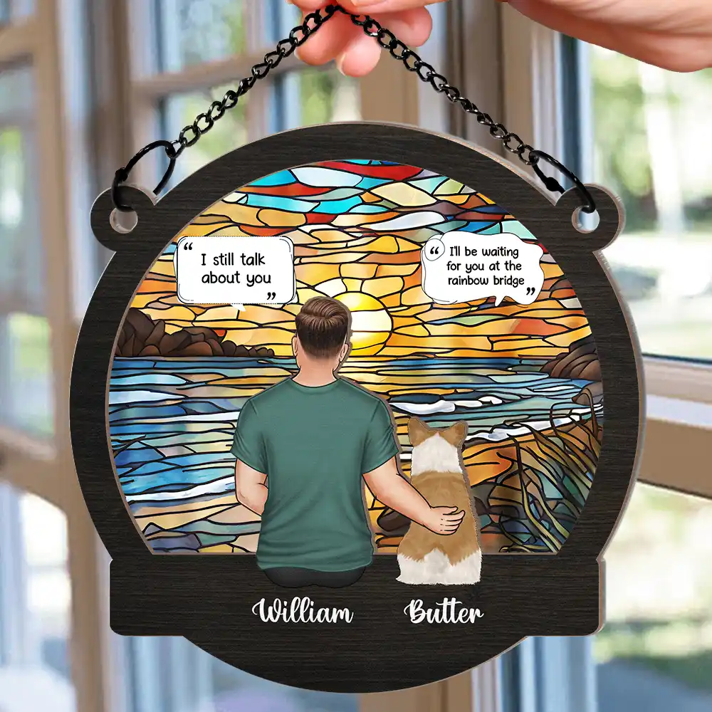 I Miss You I Know Memorial - Personalized Window Hanging Suncatcher Ornament - Image 2