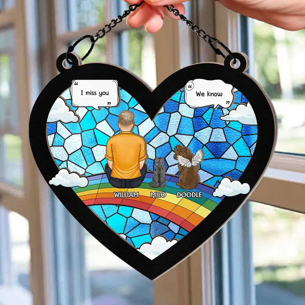 I Miss You I Know - Personalized Window Hanging Suncatcher Ornament - Image 2