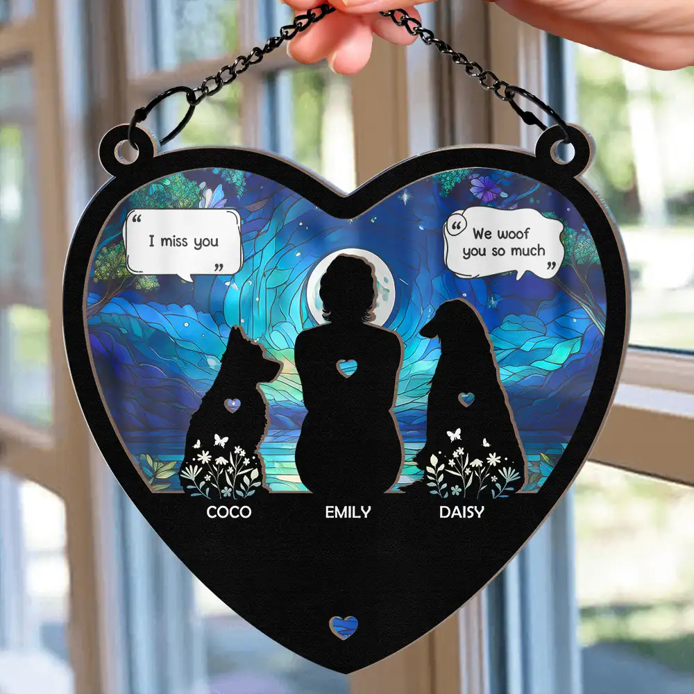 I Miss You I Know Pet Lovers Memorial Pet - Personalized Window Hanging Suncatcher Ornament - Image 2