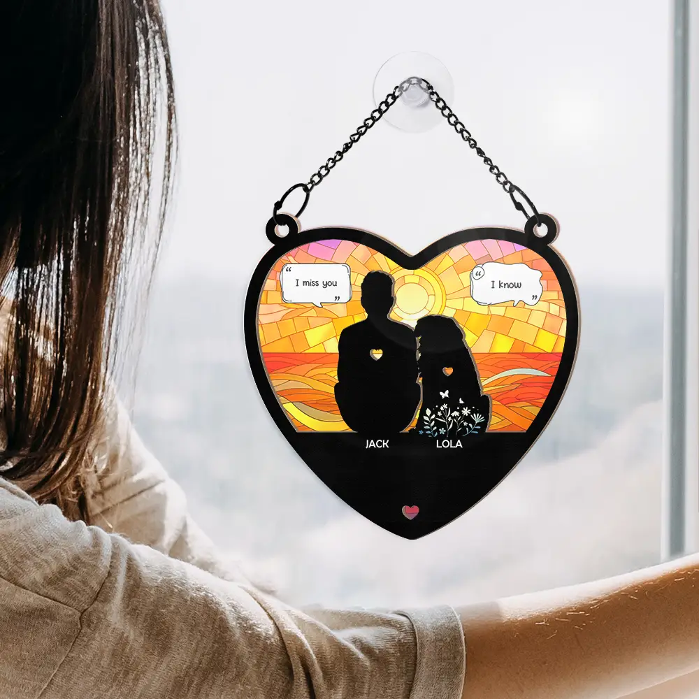 I Miss You I Know Pet Lovers Memorial Pet - Personalized Window Hanging Suncatcher Ornament - Image 4