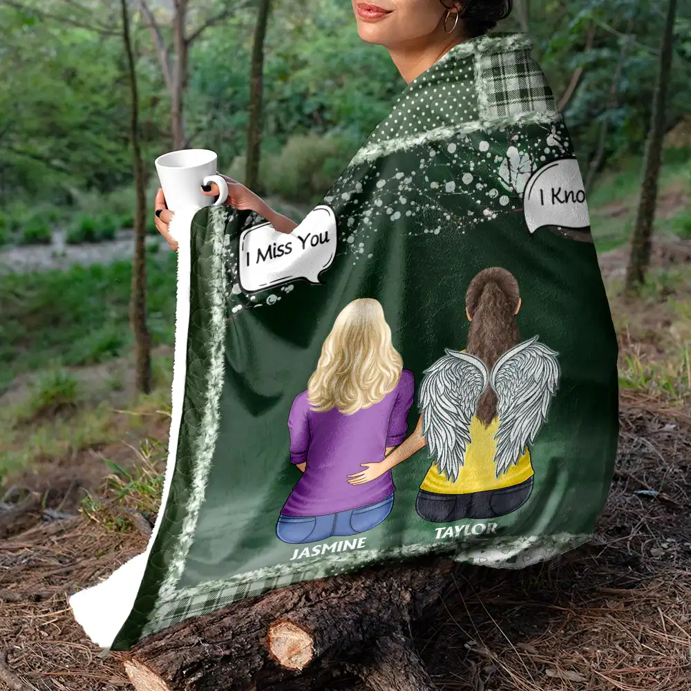 I Miss You I'm Always With You - Personalized Fleece Blanket, Sherpa Blanket - Image 5