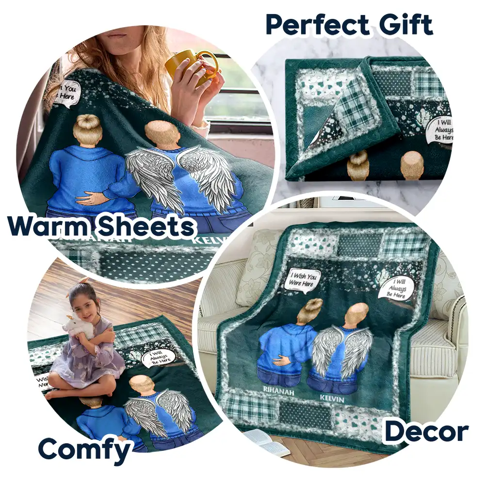 I Miss You I'm Always With You - Personalized Fleece Blanket, Sherpa Blanket - Image 7