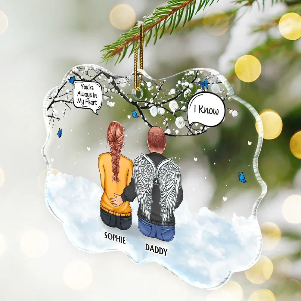 I Miss You I'm Always With You - Personalized Medallion Acrylic Ornament - Image 2