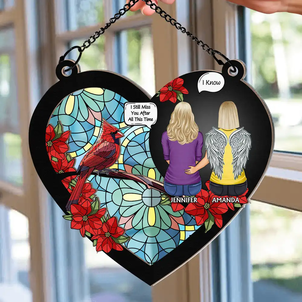 I Miss You I'm Always With You - Personalized Window Hanging Suncatcher Ornament - Image 2