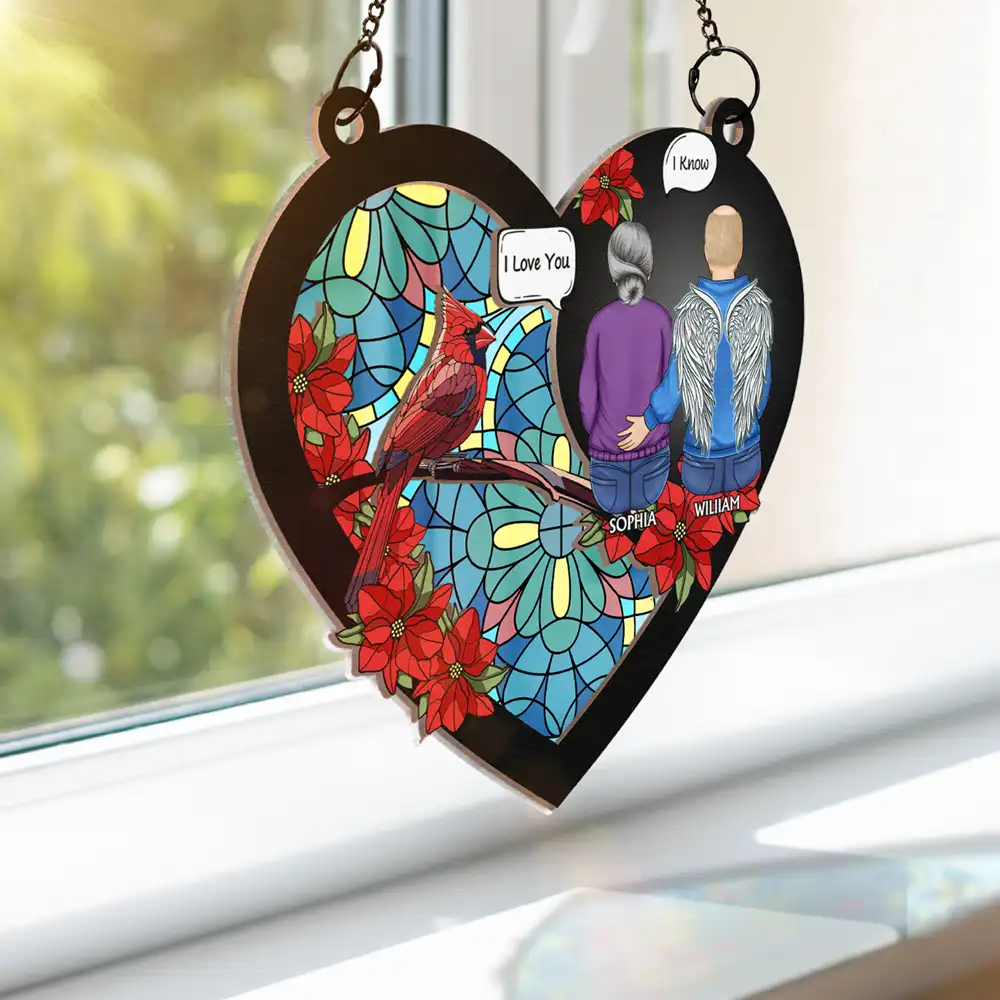 I Miss You I'm Always With You - Personalized Window Hanging Suncatcher Ornament - Image 3