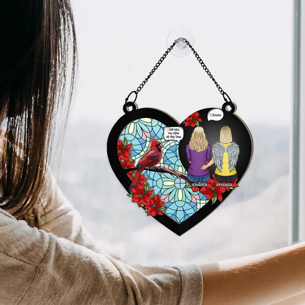 I Miss You I'm Always With You - Personalized Window Hanging Suncatcher Ornament - Image 4