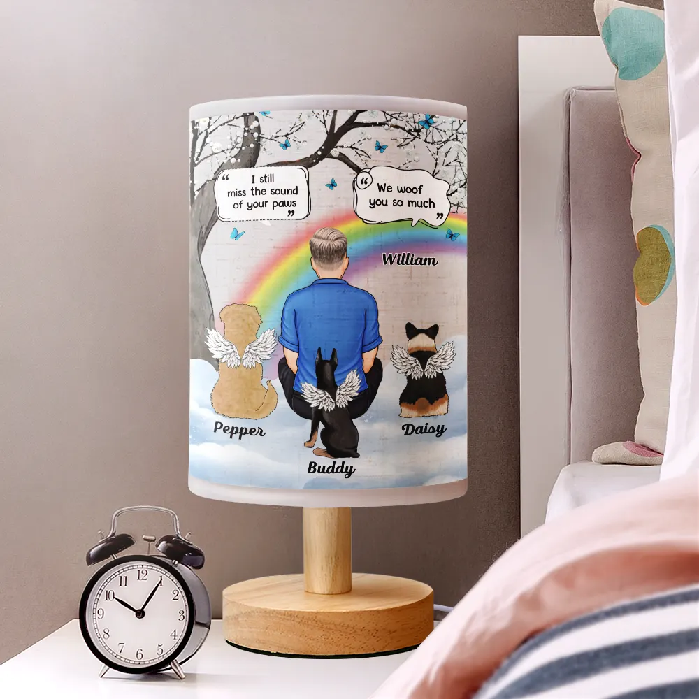 I Miss You Memorial Dog Cat Memorial - Personalized Fabric Lamp - Image 2
