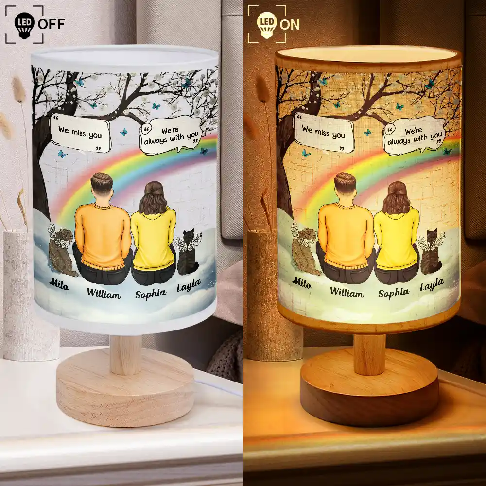 I Miss You Memorial Dog Cat Memorial - Personalized Fabric Lamp - Image 4