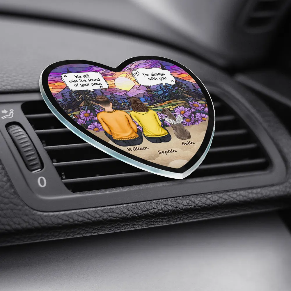 I Miss You Memorial Dog Cat - Personalized Acrylic Car Vent Clip - Image 3