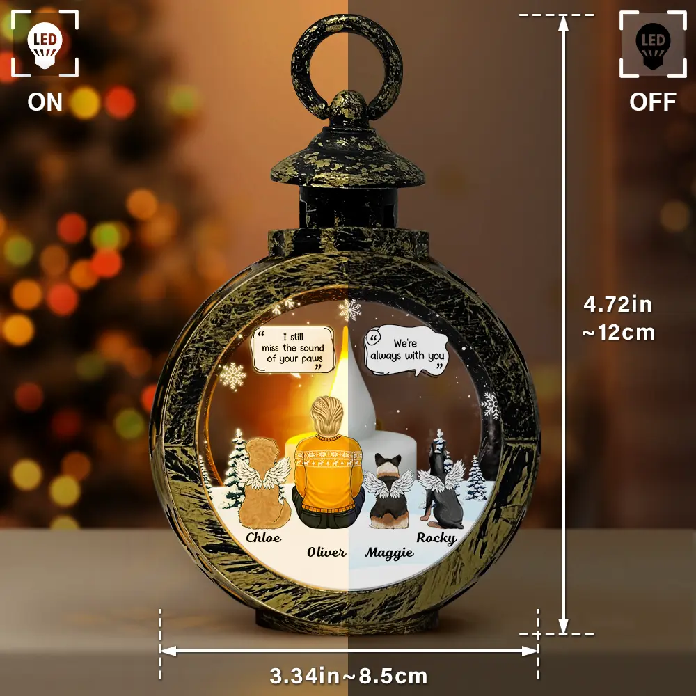I Miss You Memorial Dog Cat - Personalized Candlelight Lantern Ornament - Image 3