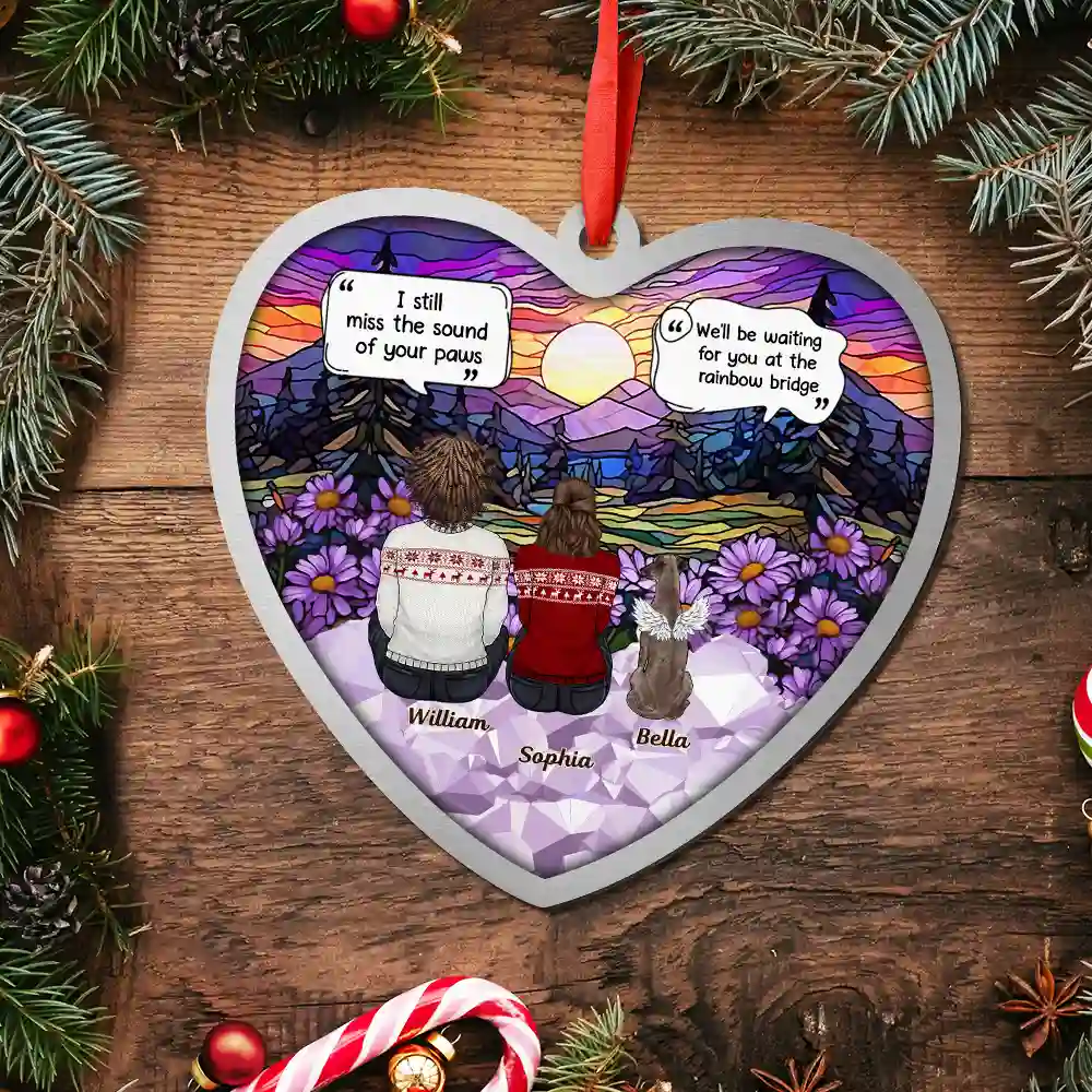 I Miss You Memorial Dog Cat - Personalized Metal Ornament - Image 5