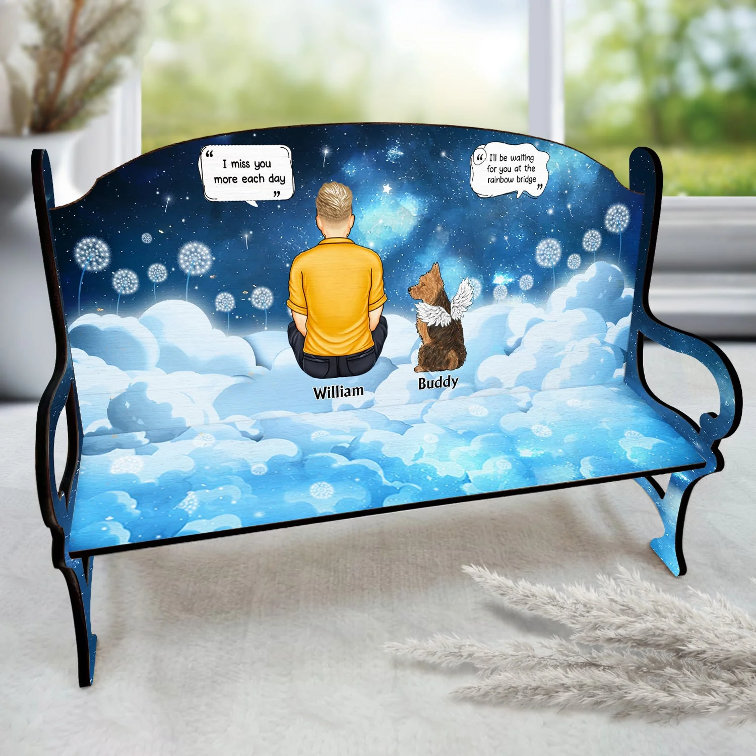 I Miss You - Memorial Gift For Cat Lovers, Dog Lovers - Personalized Memorial Bench - Image 2