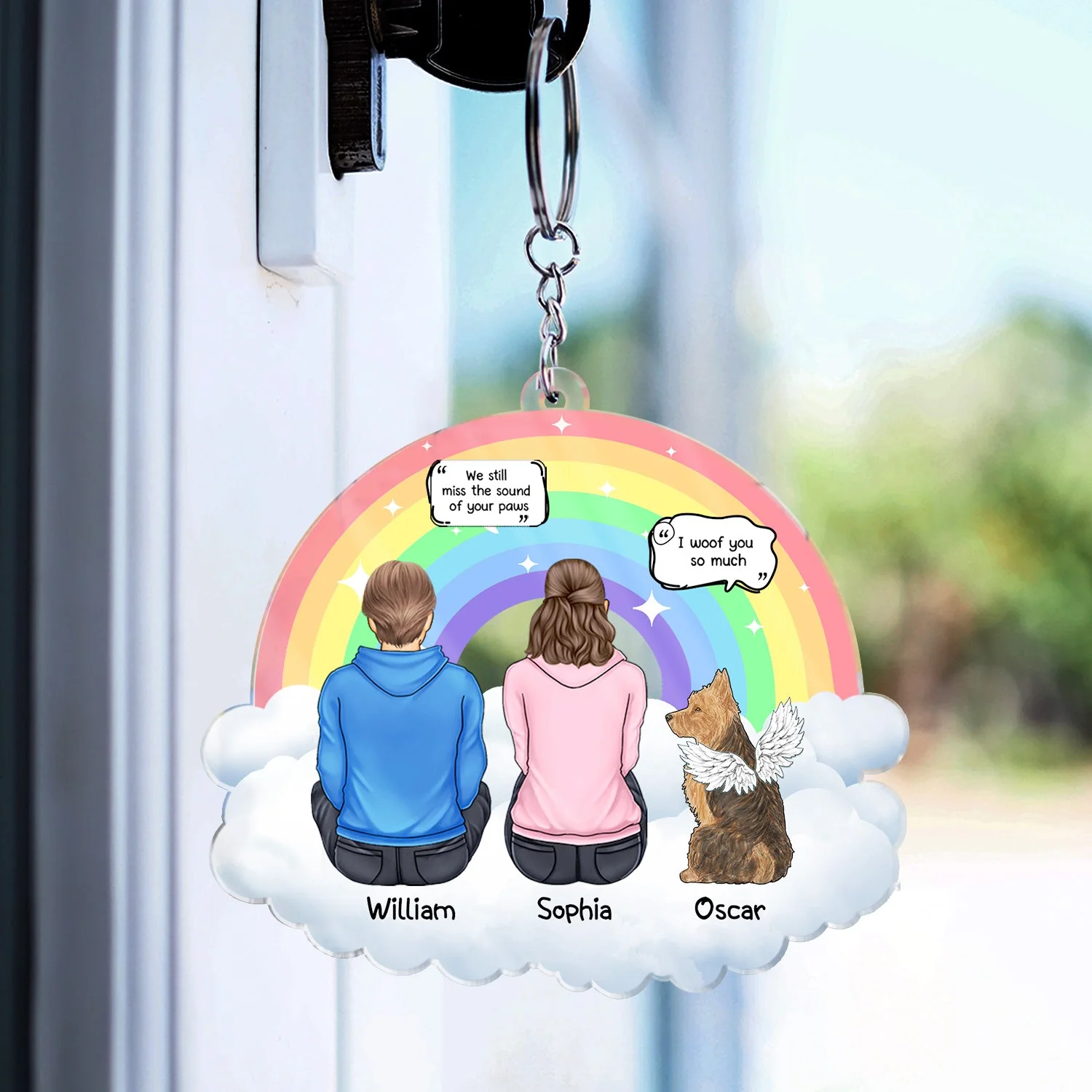 I Miss You - Memorial Gift For Pet Lovers, Dog Mom, Dog Dad, Cat Mom, Cat Dad - Personalized Cutout Acrylic Keychain - Image 3