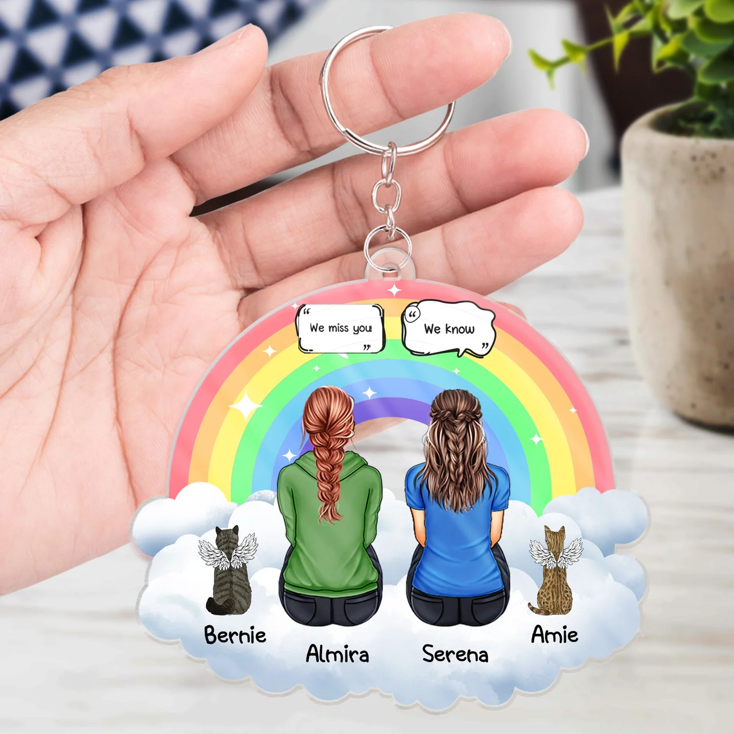 I Miss You - Memorial Gift For Pet Lovers, Dog Mom, Dog Dad, Cat Mom, Cat Dad - Personalized Cutout Acrylic Keychain - Image 4