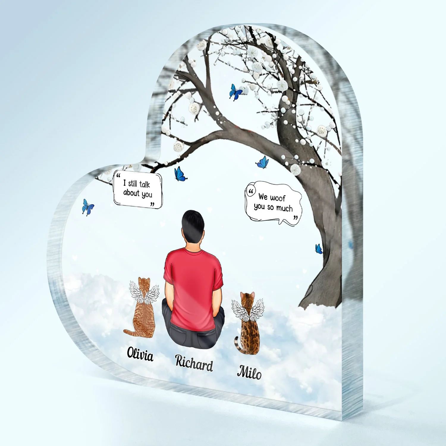 I Miss You More This Day - Gift For Pet Lovers - Personalized Heart Shaped Acrylic Plaque - Image 2