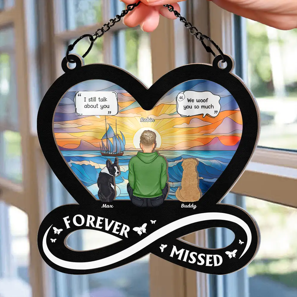 I Miss You - Personalized Window Hanging Suncatcher Ornament - Image 2