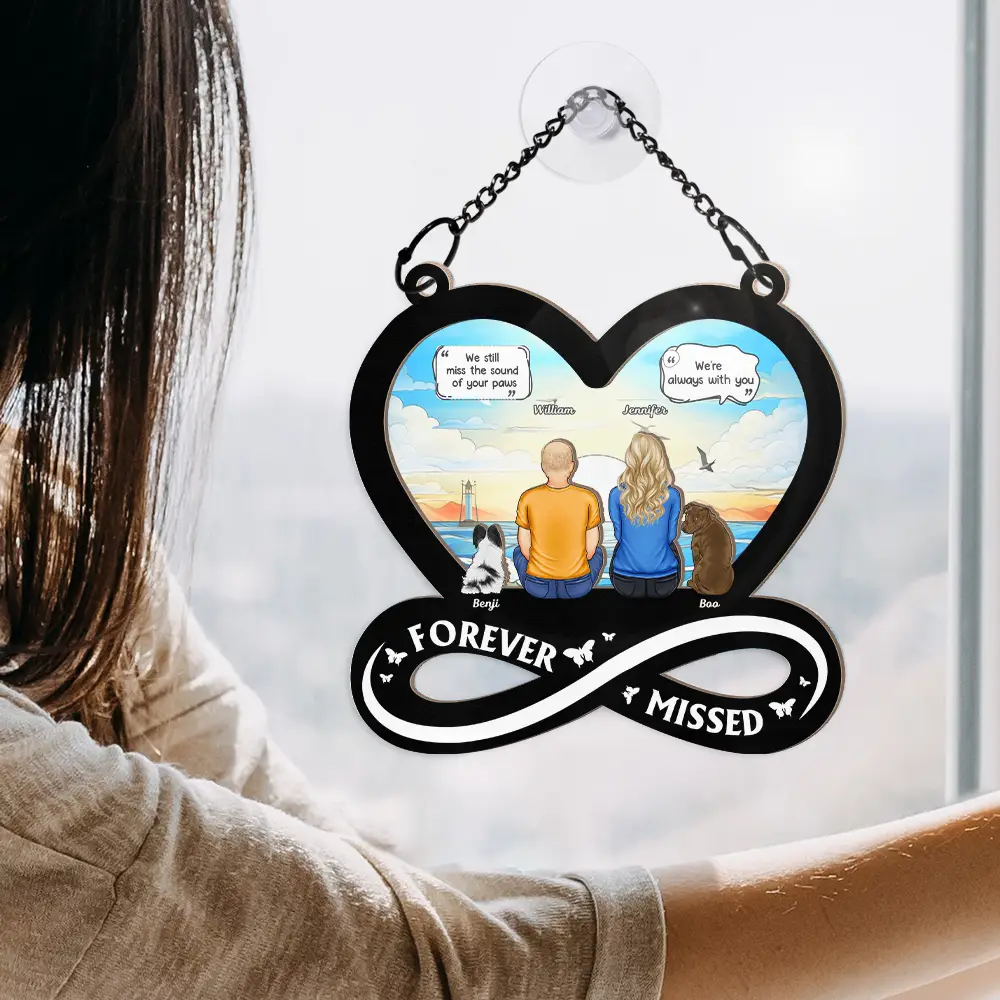 I Miss You - Personalized Window Hanging Suncatcher Ornament - Image 4