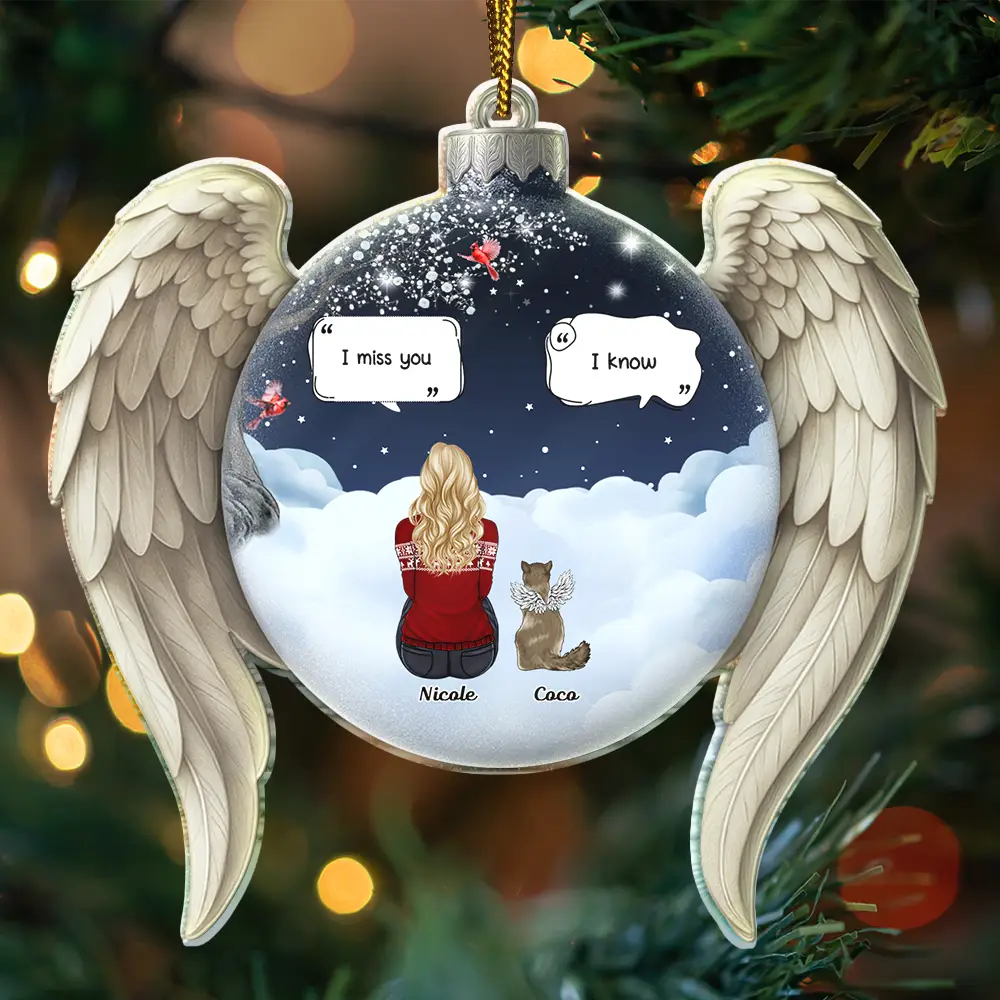 I Miss You Pet Memorial - Personalized Custom Shaped Acrylic Ornament - Image 3
