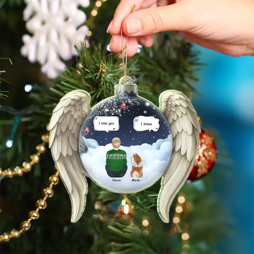 I Miss You Pet Memorial - Personalized Custom Shaped Acrylic Ornament - Image 4