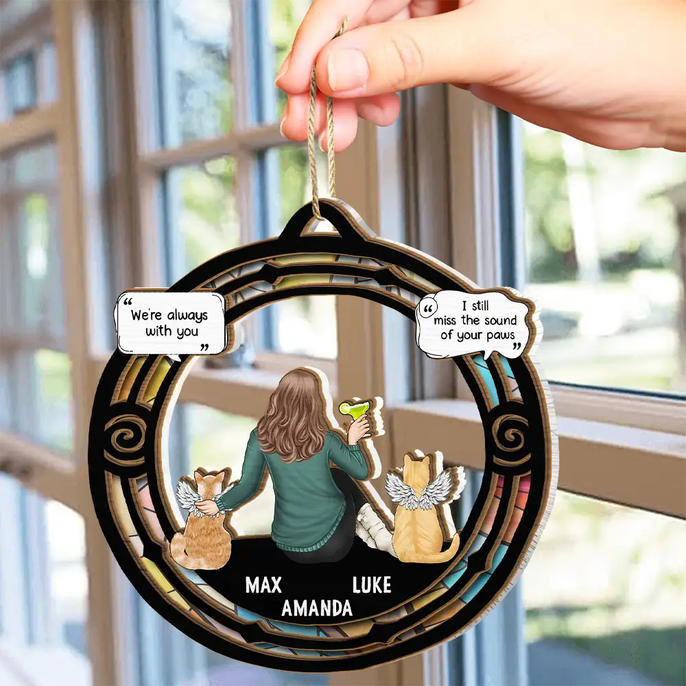 I Miss You Pet Memorial - Personalized Suncatcher Ornament - Image 4