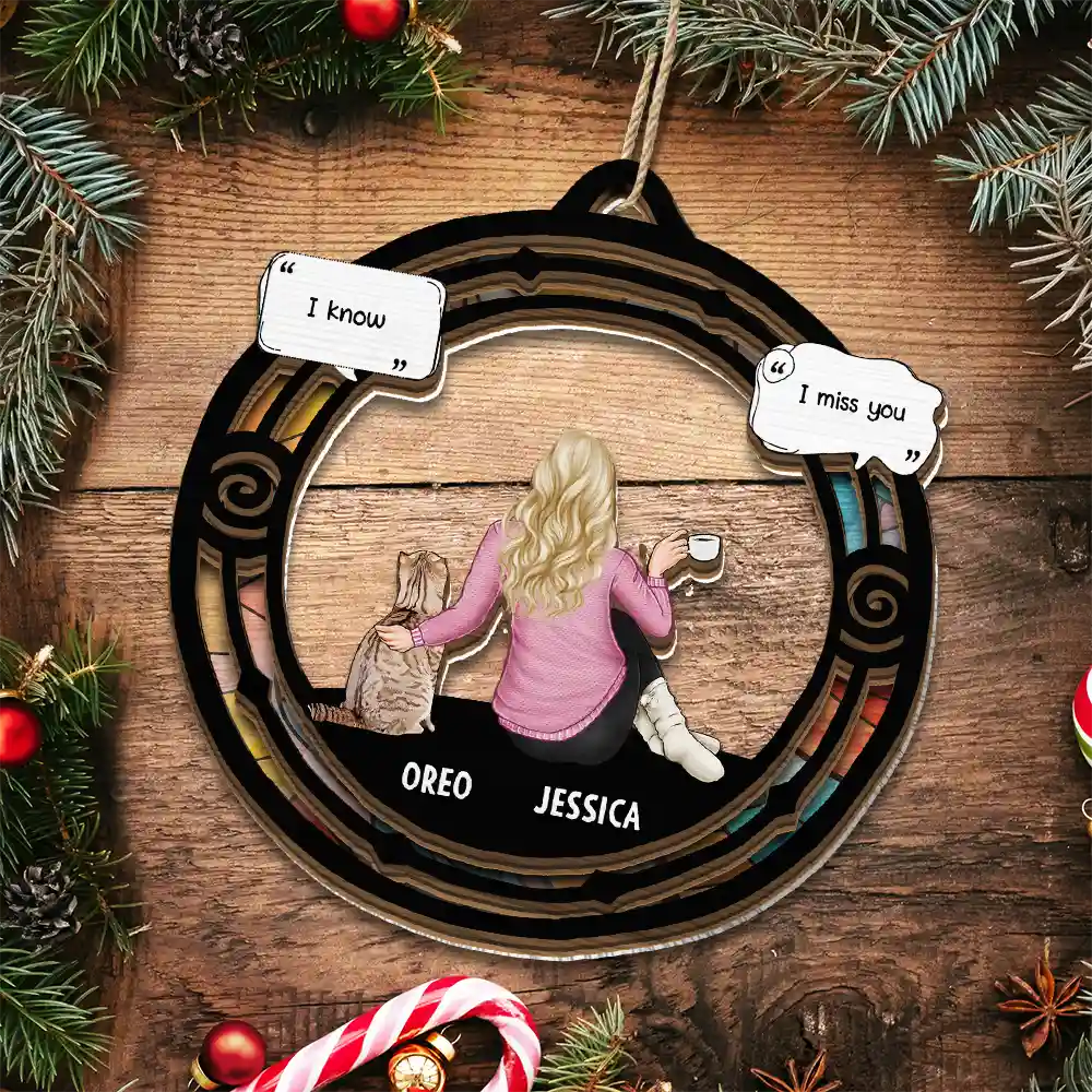 I Miss You Pet Memorial - Personalized Suncatcher Ornament - Image 6