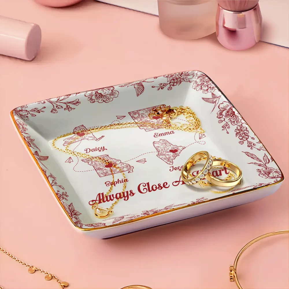 I Miss Your Face Toile Pattern - Personalized Ring Dish - Image 3