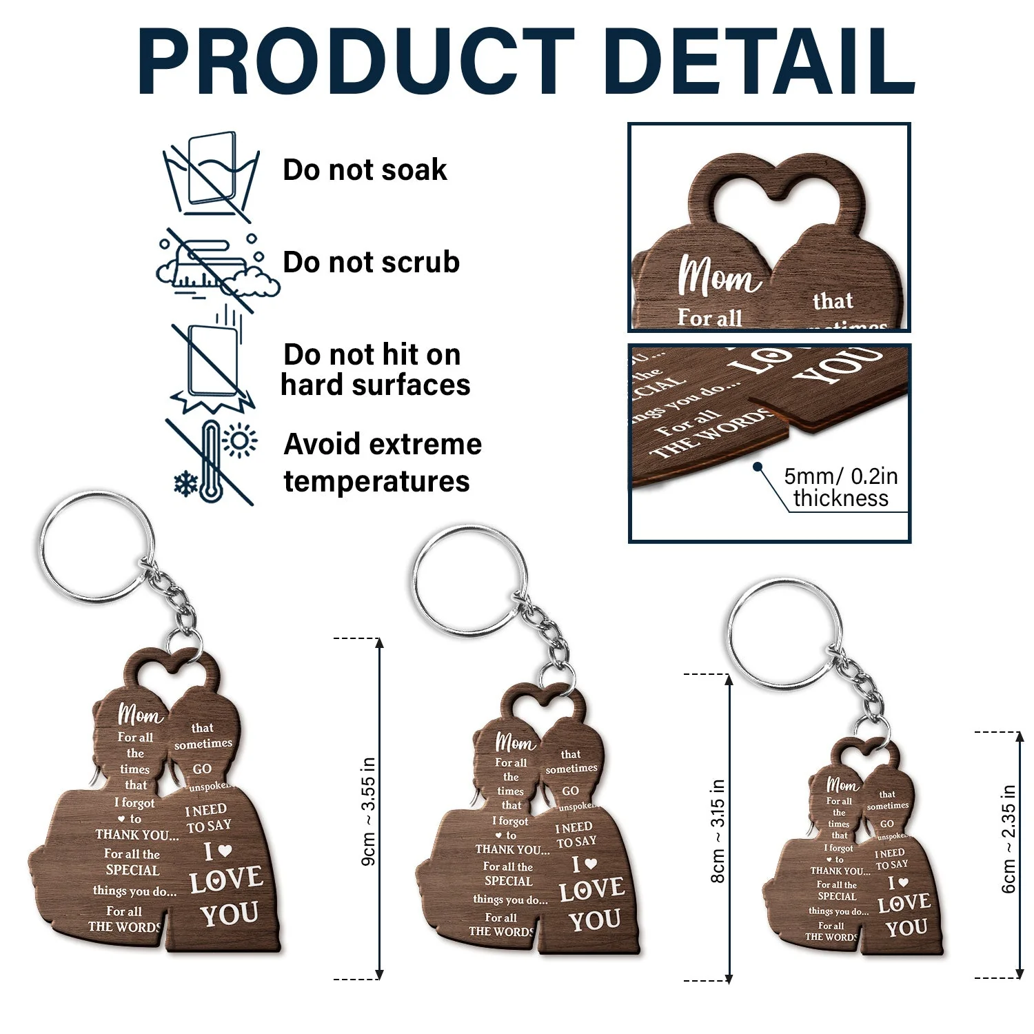 I Need To Say I Love You - Loving, Birthday Gift For Mom, Mother, Grandma, Grandmother - Personalized Cutout Wooden Keychain 2 Sides - Image 5