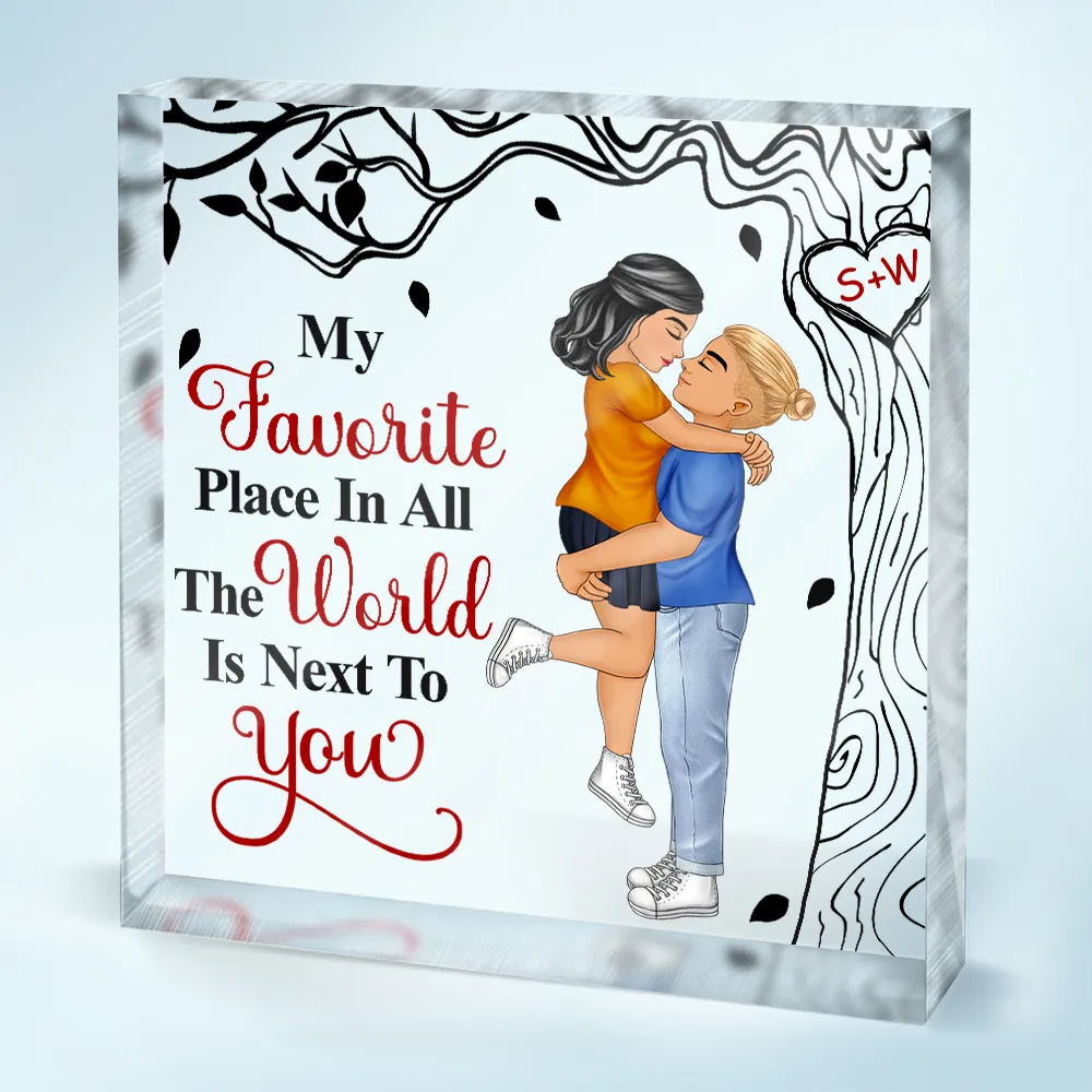 I Never Want To Stop Making Memories With You - Personalized Square Shaped Acrylic Plaque - Image 2