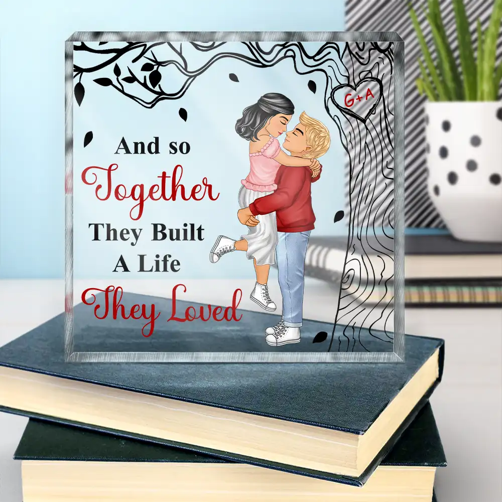 I Never Want To Stop Making Memories With You - Personalized Square Shaped Acrylic Plaque - Image 4