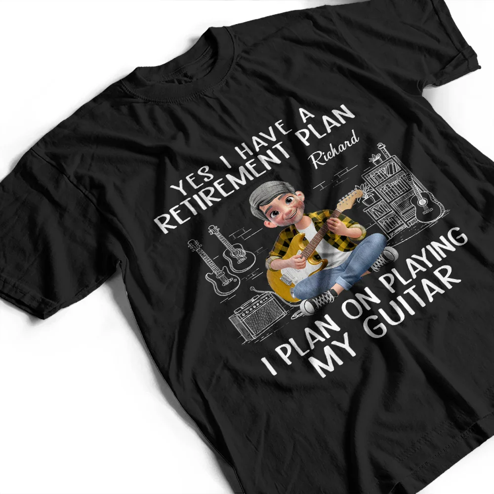 I Plan On Playing My Guitar - Personalized T Shirt - Image 3