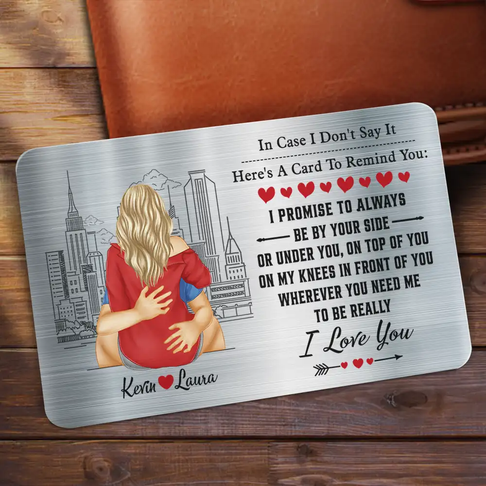 I Promise To Always Be By Your Side - Personalized Aluminum Wallet Card - Image 2