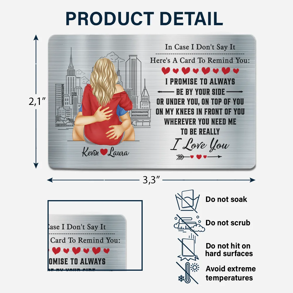 I Promise To Always Be By Your Side - Personalized Aluminum Wallet Card - Image 4