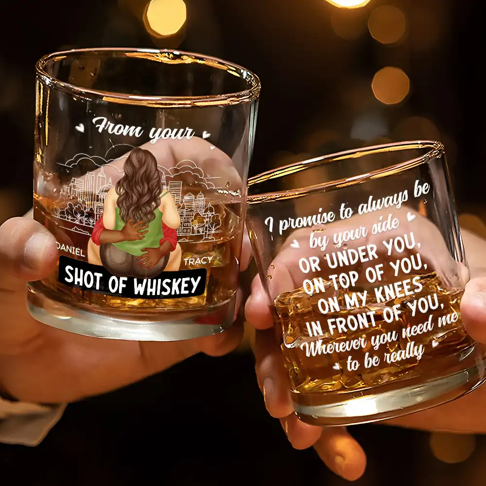 I Promise To Always Be By Your Side - Personalized Whiskey Glass - Image 3