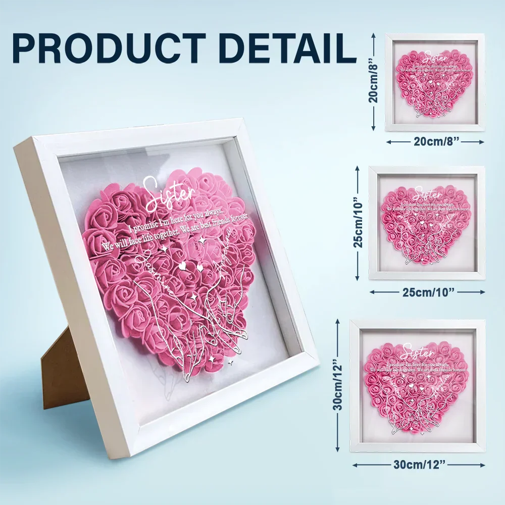 I Promise You Won't Have To Face Them Alone - Personalized Flower Shadow Box - Image 5