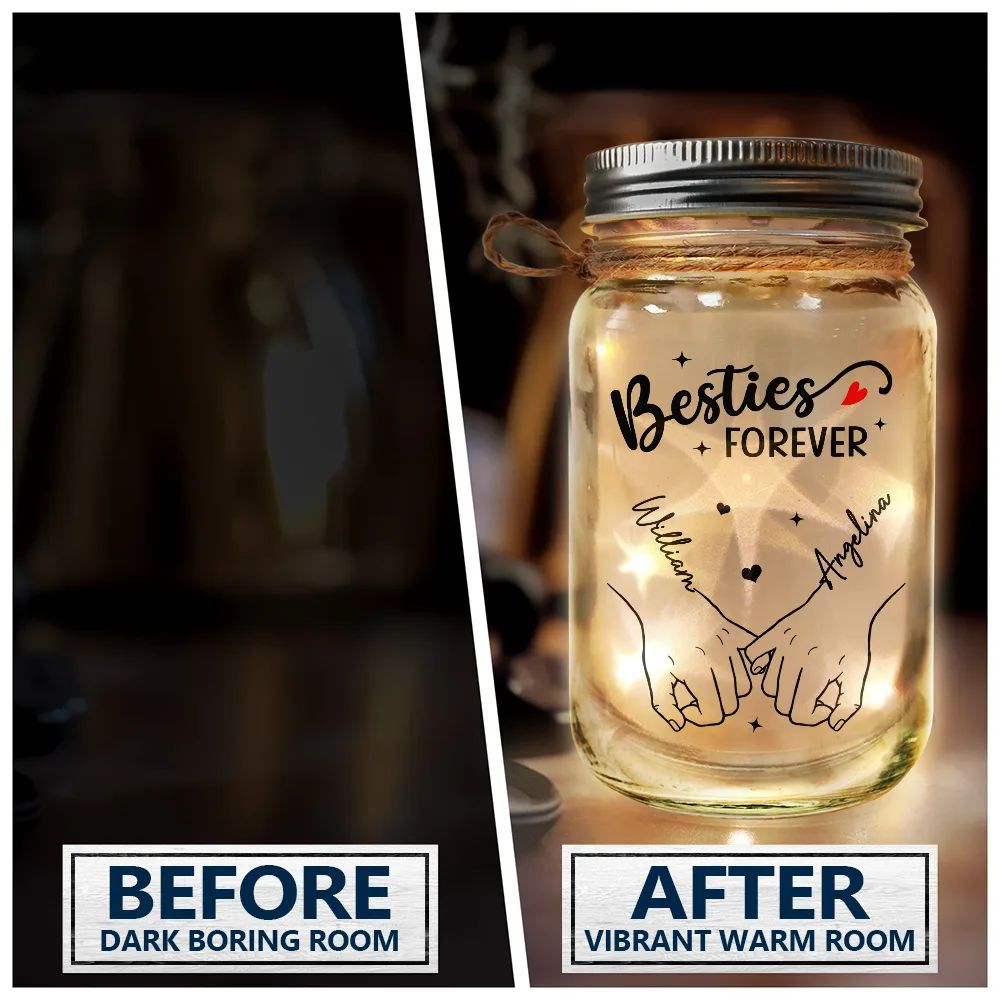 I Promise You Won't Have To Face Them Alone - Personalized Mason Jar Light - Image 4