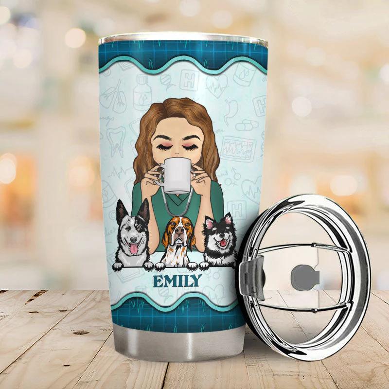 I Run On Scrubs - Gift For Nurse - Personalized Custom Tumbler - Image 2