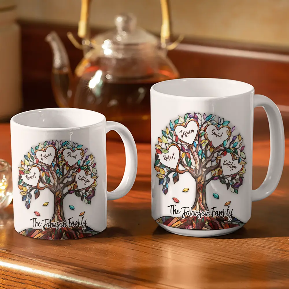 I Shook My Family Tree - 3D Inflated Effect Printed, Personalized White Edge-to-Edge Mug - Image 3