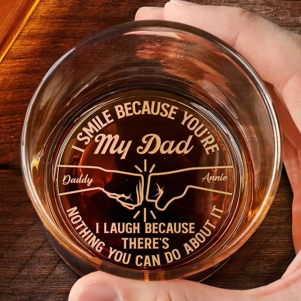 I Smile Because You Are My Daughter Son - Personalized Engraved Whiskey Glass - Image 2