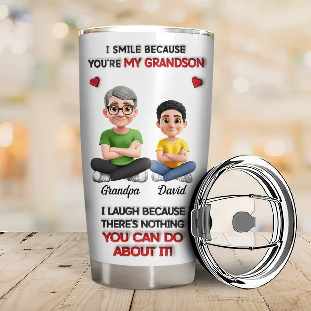 I Smile Because You Are My Daughter Son - Personalized Tumbler - Image 2