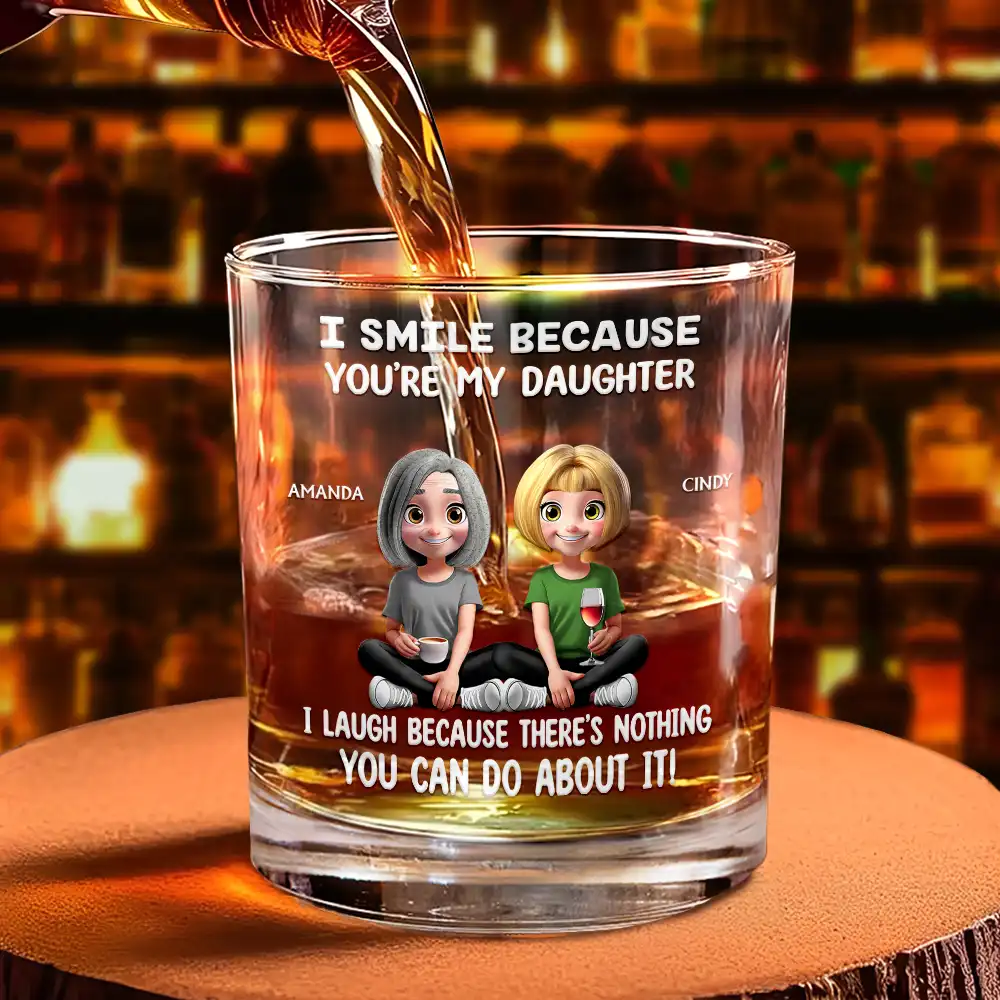 I Smile Because You Are My Daughter Son - Personalized Whiskey Glass - Image 4