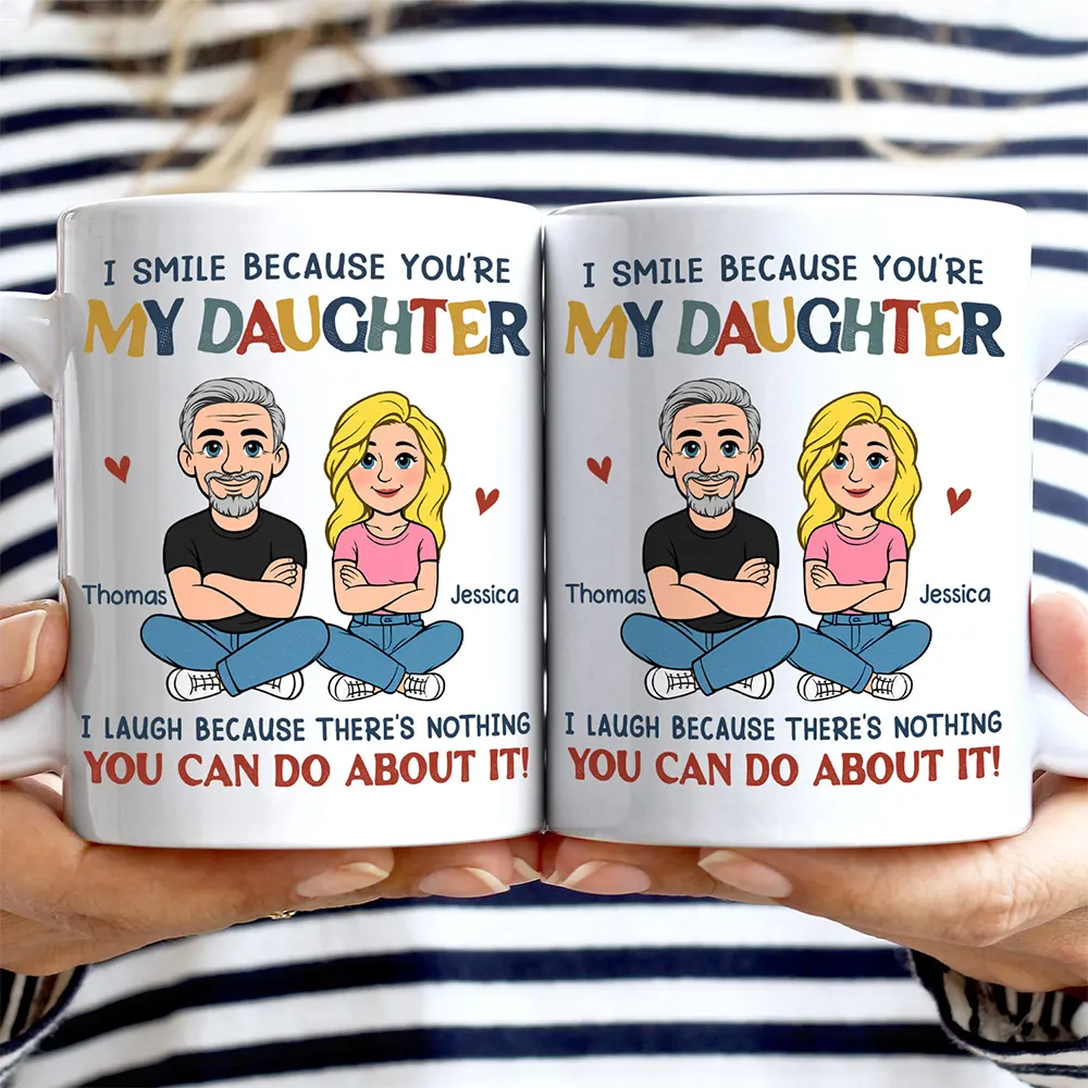 I Smile Because You Are My Daughter Son Retro - Personalized Mug - Image 2