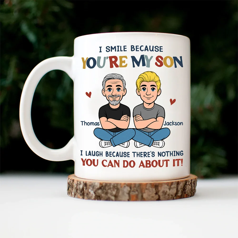 I Smile Because You Are My Daughter Son Retro - Personalized Mug - Image 4